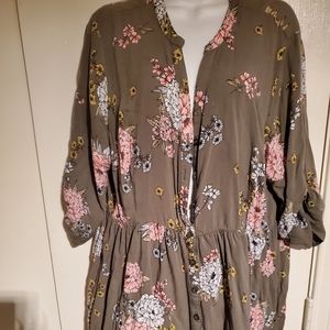 3x torrid babydoll floral shirt